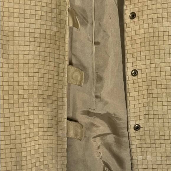 Vintage Carlisle Cropped Tan Suede Jacket Woven Texture Size 4 - Picture 5 of 11